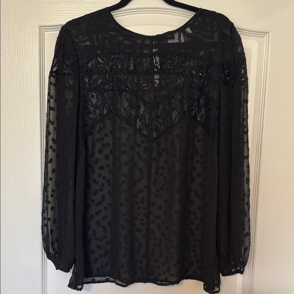 Anthropologie Black Lace Women's Top